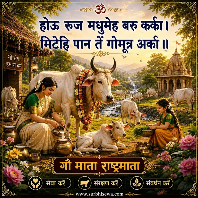 गाय का दूध दुहती महिला और घास लाती बच्ची: होऊ रुज मधुमेह बरु कर्का।